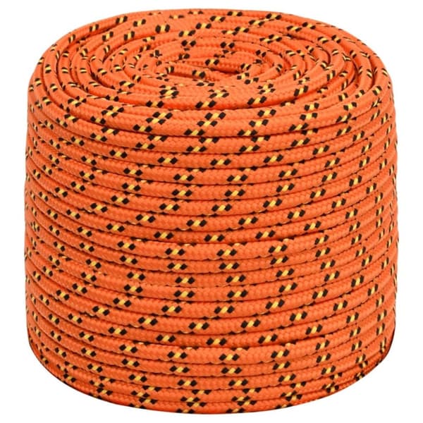 vidaXL Båttau oransje 10 mm 100 m polypropylen