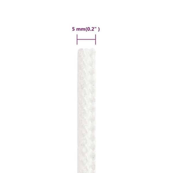 vidaXL Båttau helhvit 5 mm 500 m polypropylen