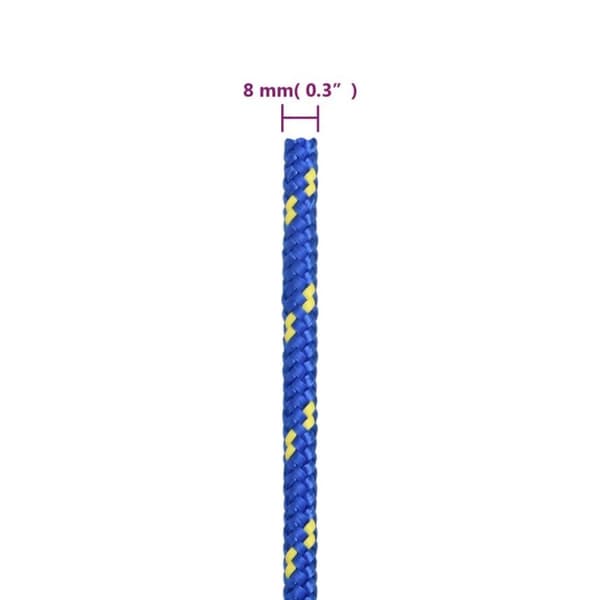 vidaXL Båttau blå 8 mm 25 m polypropylen