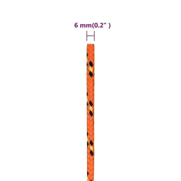 vidaXL Båttau oransje 6 mm 500 m polypropylen