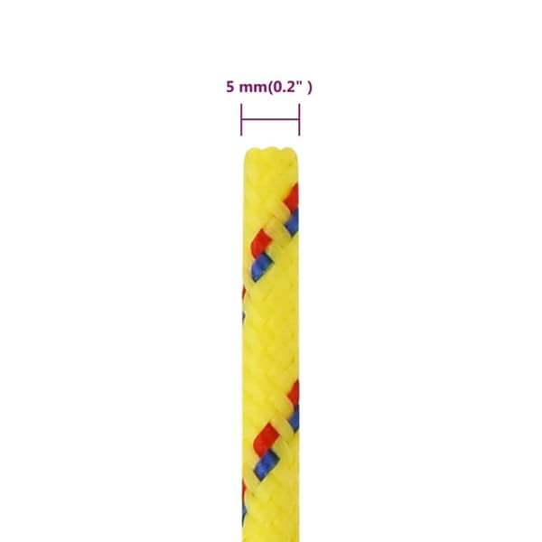 vidaXL Båttau gul 5 mm 100 m polypropylen
