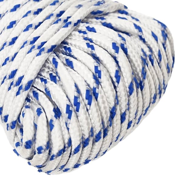 vidaXL Båttau hvit 5 mm 50 m polypropylen