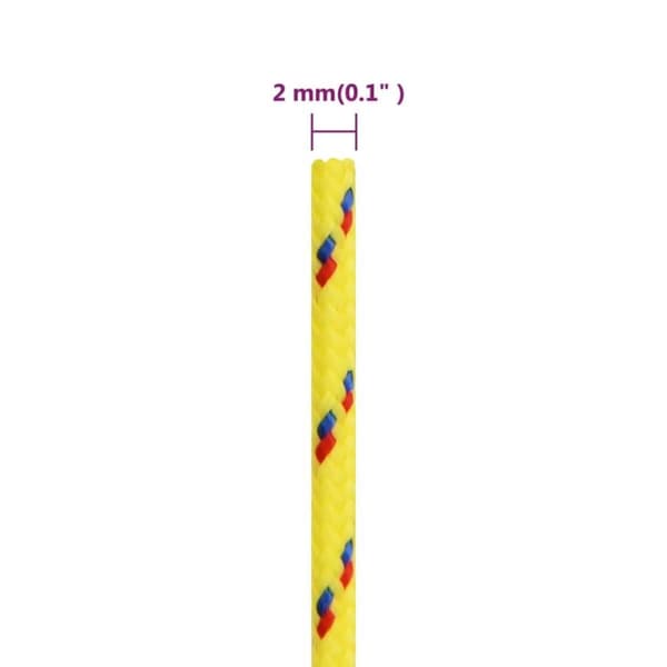 vidaXL Båttau gul 2 mm 250 m polypropylen