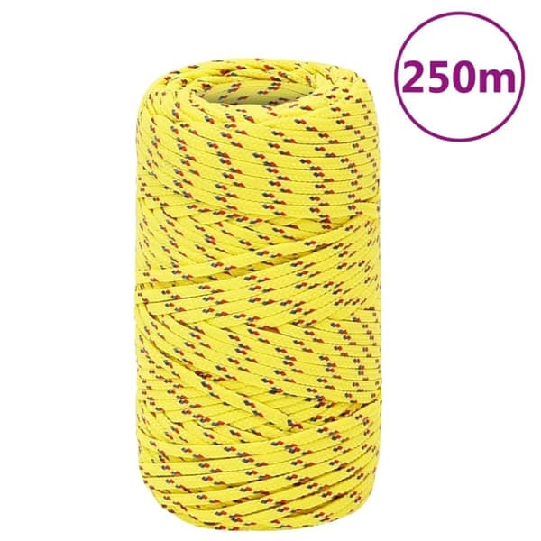 vidaXL Båttau gul 2 mm 250 m polypropylen