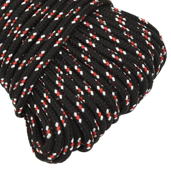 vidaXL Båttau svart 5 mm 100 m polypropylen