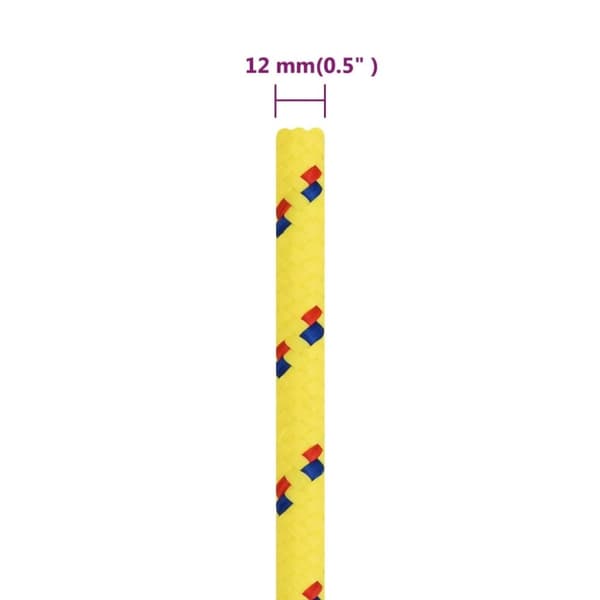 vidaXL Båttau gul 12 mm 250 m polypropylen