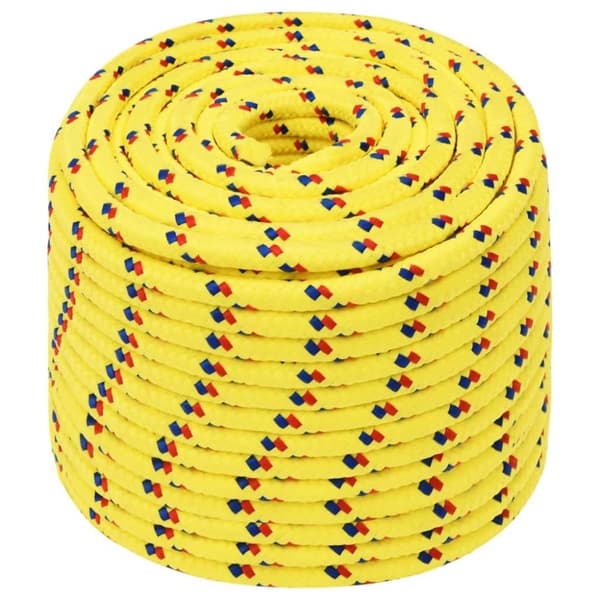 vidaXL Båttau gul 12 mm 250 m polypropylen