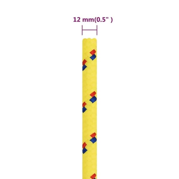 vidaXL Båttau gul 12 mm 100 m polypropylen