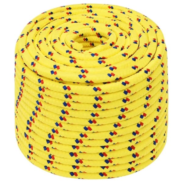 vidaXL Båttau gul 12 mm 100 m polypropylen