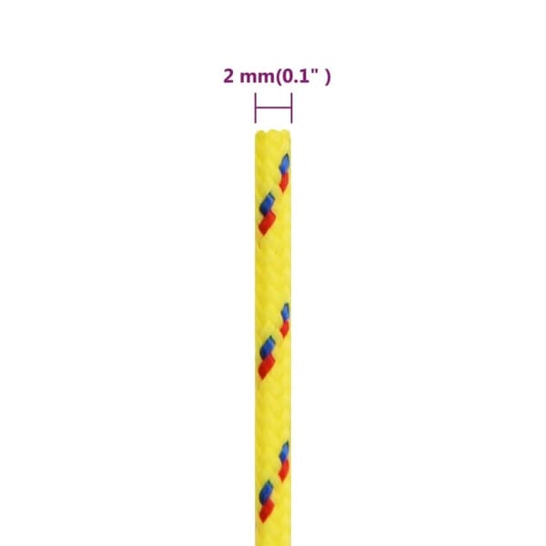 vidaXL Båttau gul 2 mm 50 m polypropylen