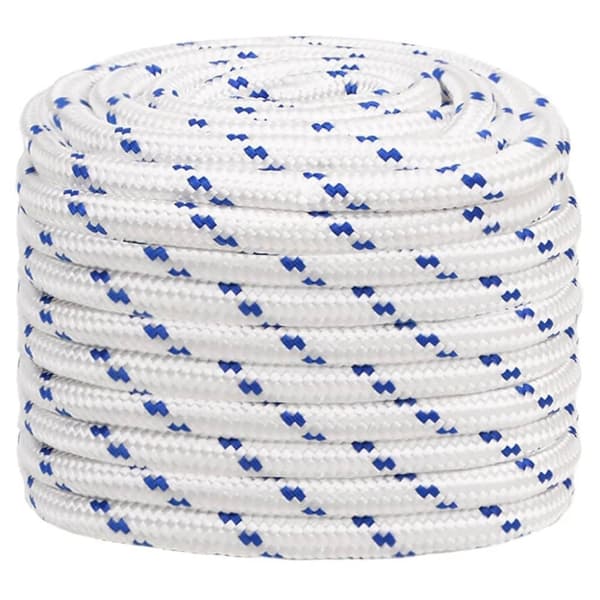 vidaXL Båttau hvit 20 mm 100 m polypropylen
