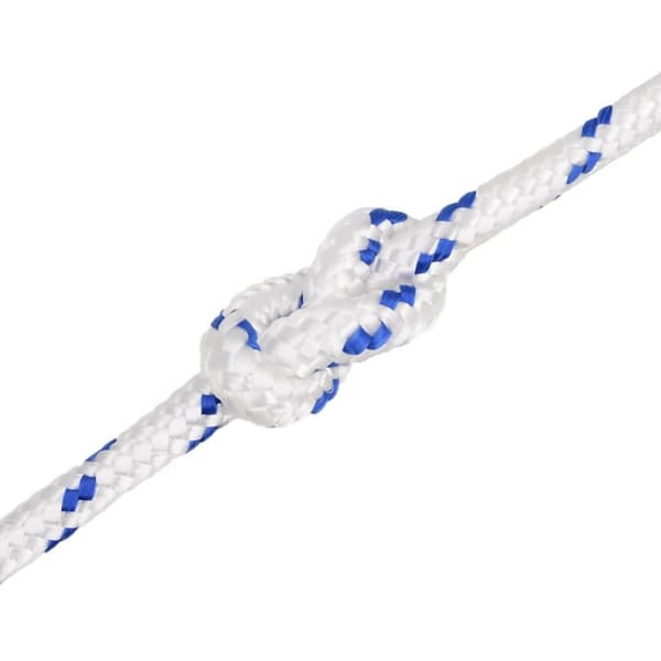 vidaXL Båttau hvit 18 mm 100 m polypropylen