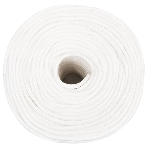 vidaXL Båttau helhvit 10 mm 25 m polypropylen