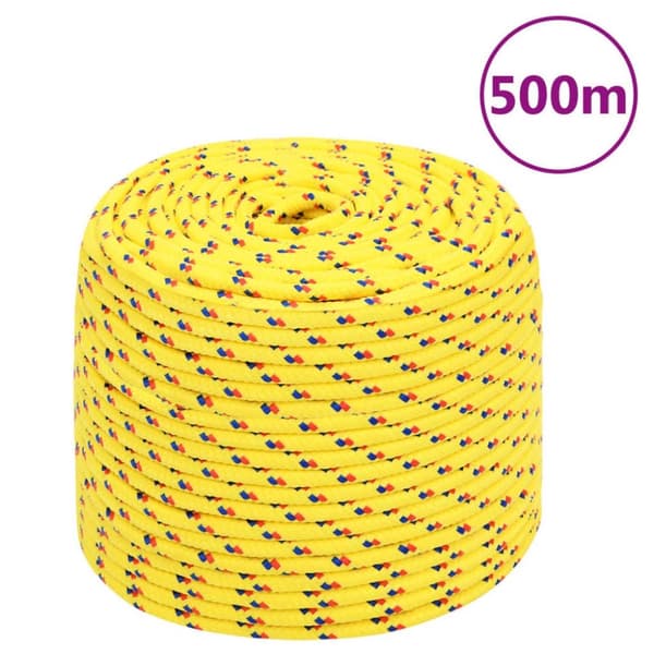 vidaXL Båtlina gul 6 mm 500 m polypropen