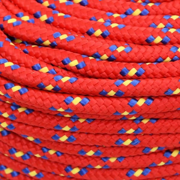 vidaXL Båttau rød 10 mm 25 m polypropylen