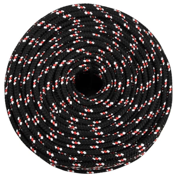 vidaXL Båttau svart 10 mm 500 m polypropylen