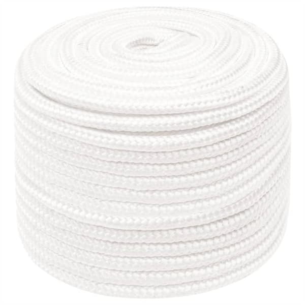 vidaXL Båttau helhvit 12 mm 50 m polypropylen