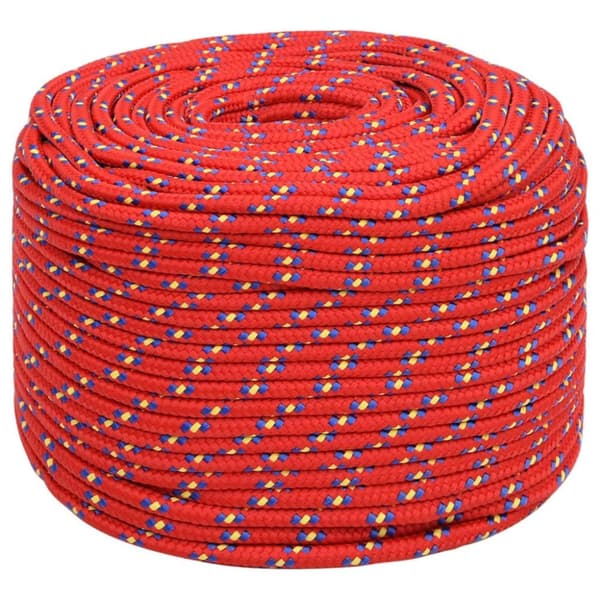 vidaXL Båttau rød 8 mm 25 m polypropylen