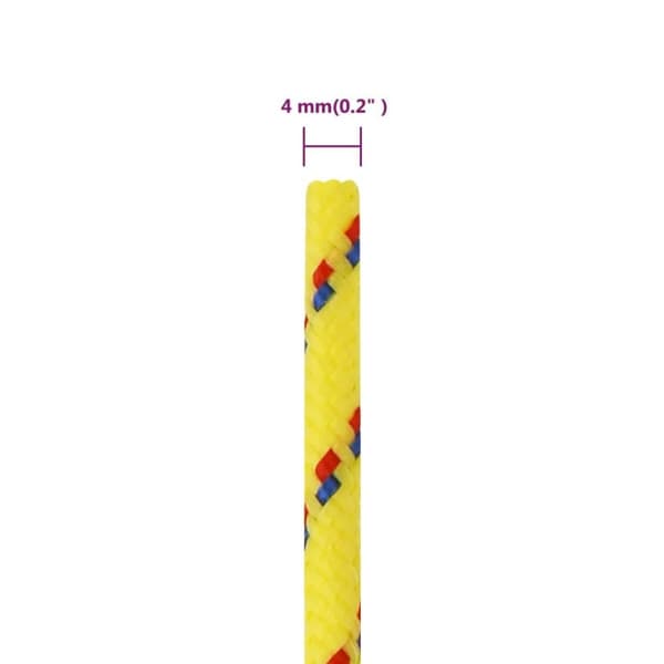 vidaXL Båttau gul 4 mm 100 m polypropylen
