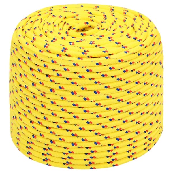 vidaXL Båttau gul 8 mm 100 m polypropylen