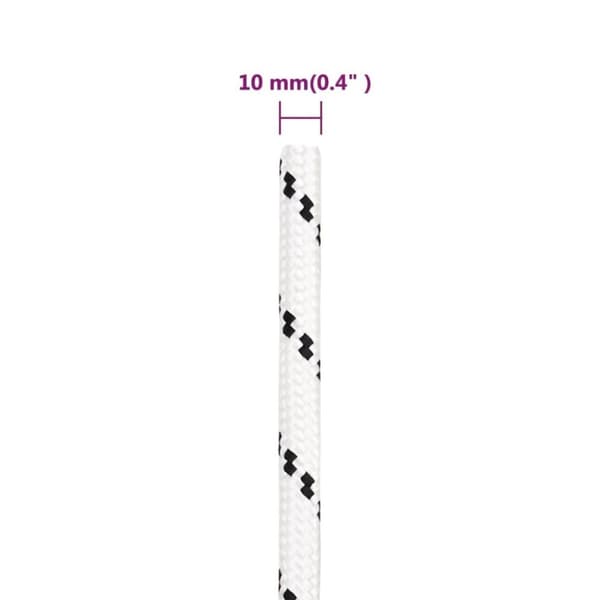 vidaXL Rep vit 10 mm 100 m polyester