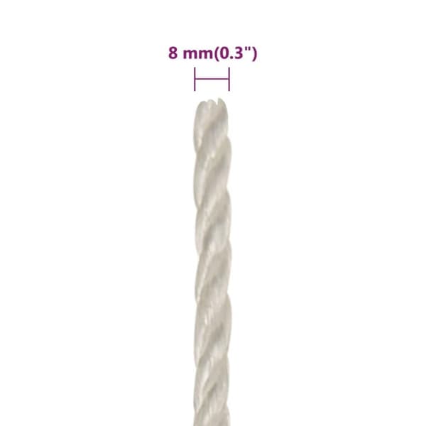 vidaXL Rep Vit 8 mm 50 m polypropylen