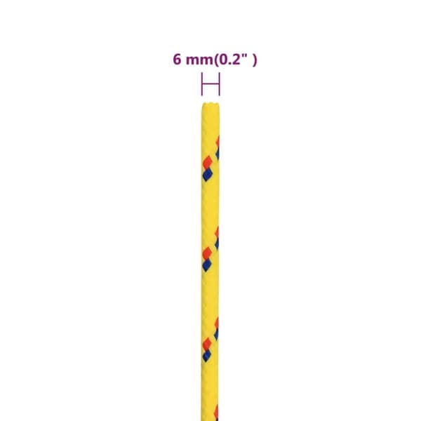 vidaXL Båttau gul 6 mm 50 m polypropylen