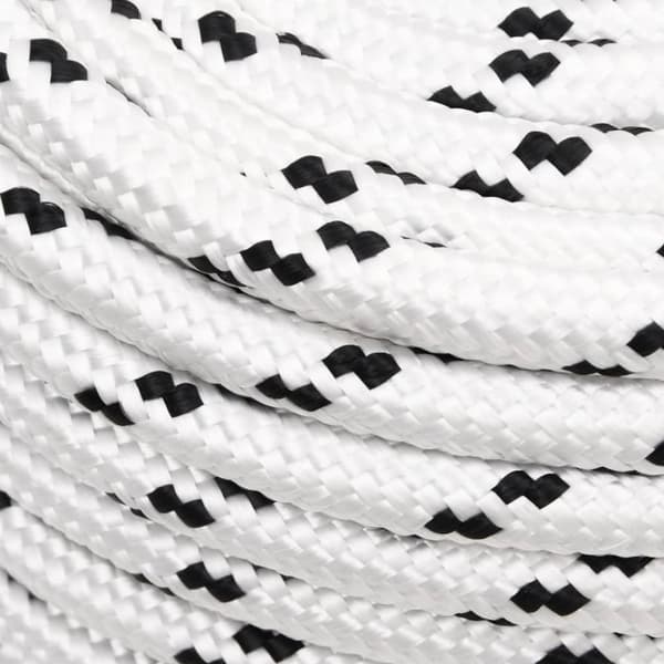 vidaXL Flettet båttau hvit 14 mmx250 m polyester