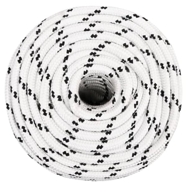 vidaXL Flettet båttau hvit 14 mmx250 m polyester