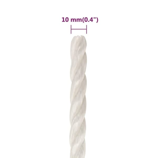 vidaXL Rep vit 10 mm 100 m polypropylen