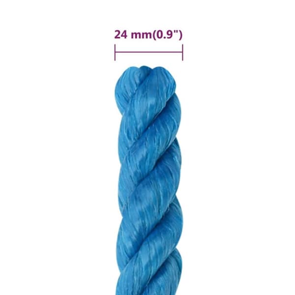 vidaXL Rep blå 24 mm 100 m polypropylen