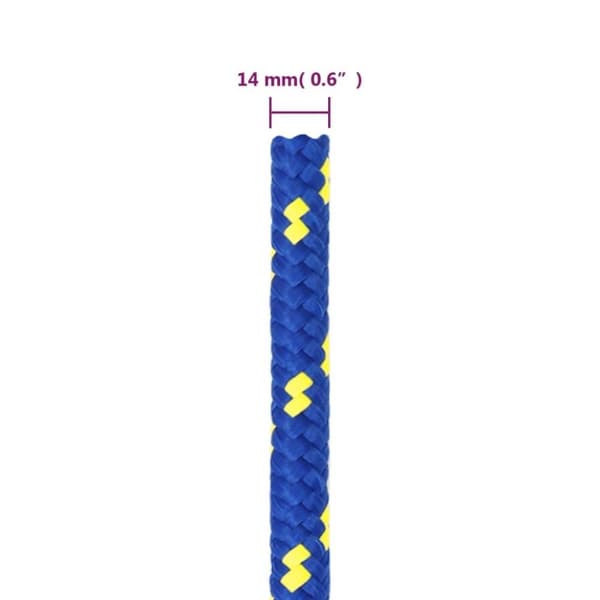 vidaXL Veneköysi sininen 14 mm 25 m polypropeeni