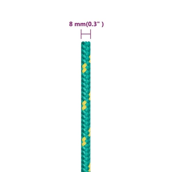 vidaXL Veneköysi vihreä 8 mm 25 m polypropeeni
