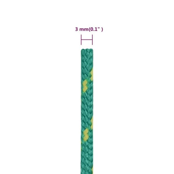 vidaXL Veneköysi vihreä 3 mm 500 m polypropeeni
