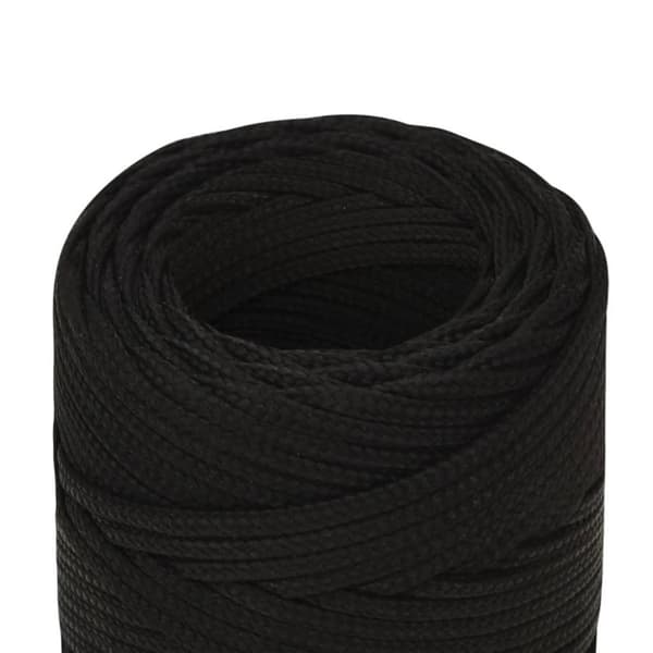 vidaXL arbejdsreb 2 mm 250 m polyester sort