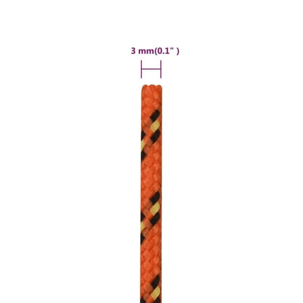 vidaXL tovværk til båd 3 mm 250 m polypropylen orange