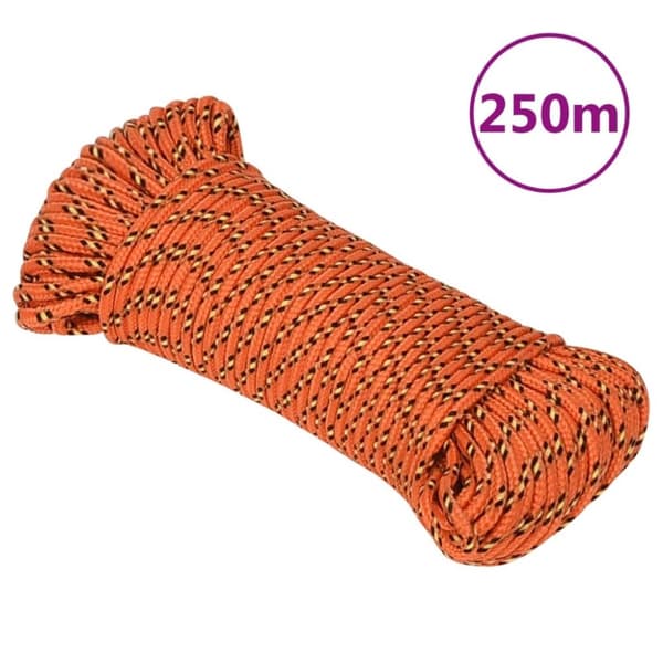 vidaXL tovværk til båd 3 mm 250 m polypropylen orange