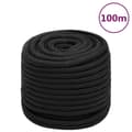 Pikkukuva 1 / 6: vidaXL Veneköysi täysmusta 18 mm 100 m polypropeeni