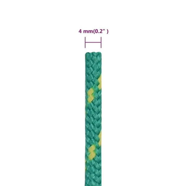 vidaXL Veneköysi vihreä 4 mm 500 m polypropeeni
