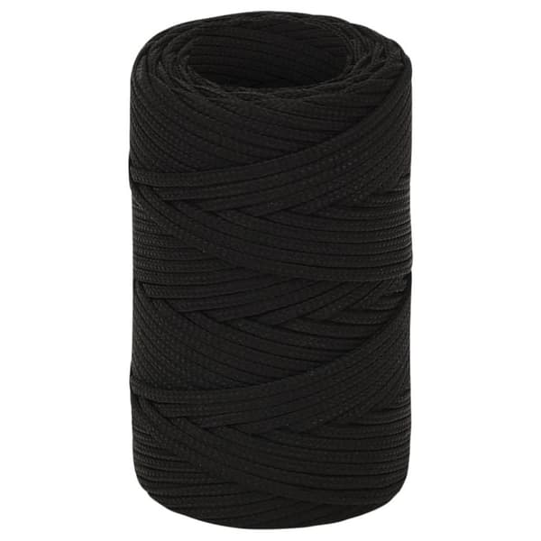 vidaXL arbejdsreb 2 mm 100 m polyester sort