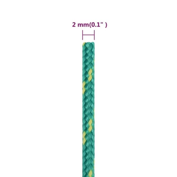 vidaXL Veneköysi vihreä 2 mm 250 m polypropeeni