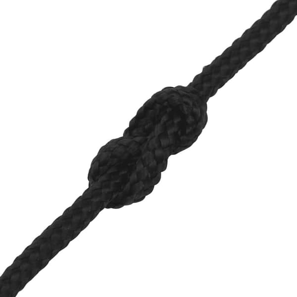 vidaXL Veneköysi täysmusta 2 mm 50 m polypropeeni