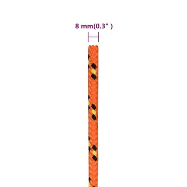 vidaXL tovværk til båd 8 mm 250 m polypropylen orange