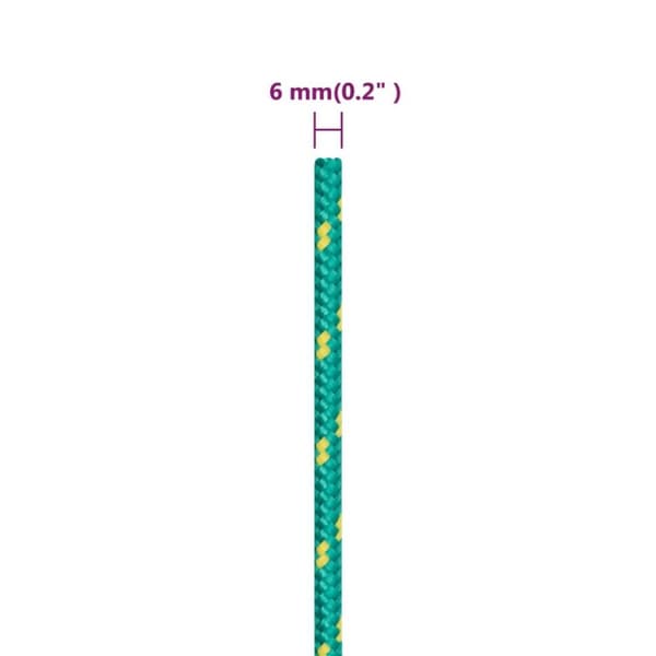 vidaXL Veneköysi vihreä 6 mm 250 m polypropeeni