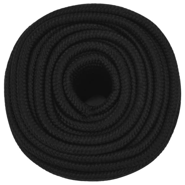 vidaXL arbejdsreb 12 mm 250 m polyester sort