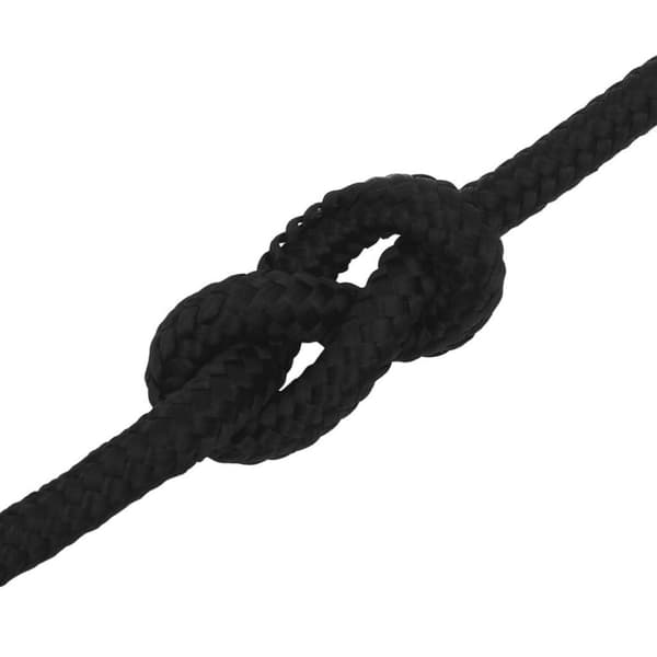 vidaXL arbejdsreb 12 mm 250 m polyester sort