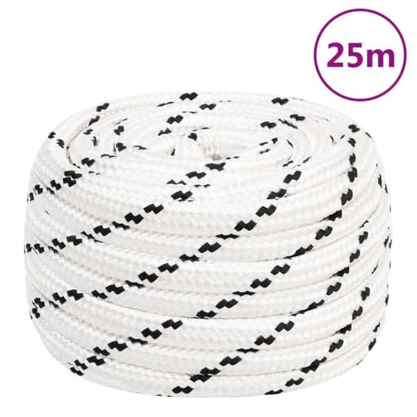 vidaXL arbejdsreb 20 mm 25 m polyester hvid