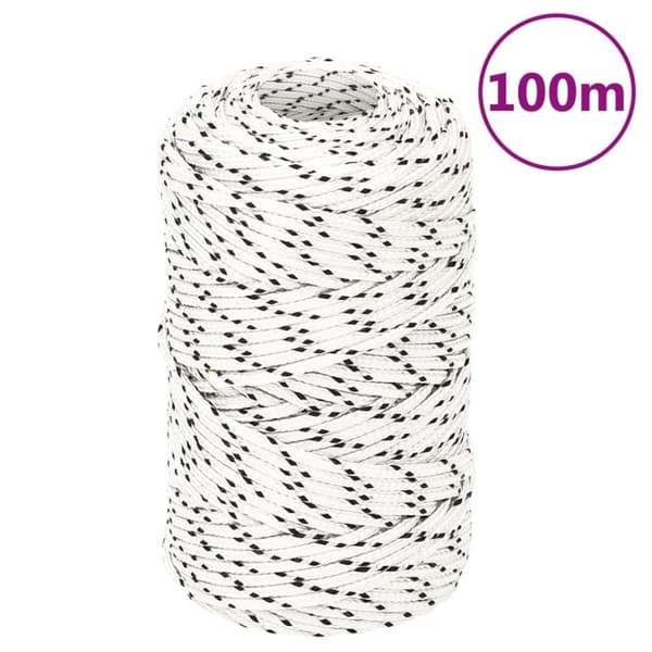 vidaXL flettet tovværk 2 mm x 100 m polyester hvid