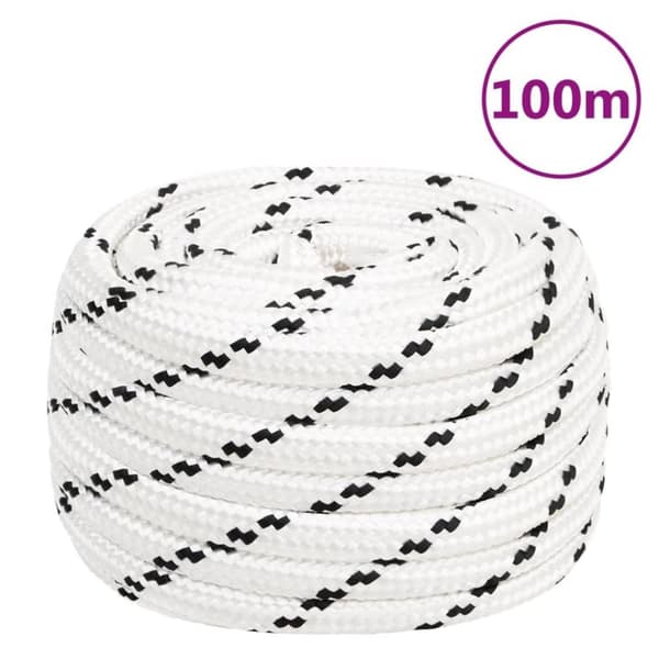 vidaXL Työköysi valkoinen 18 mm 100 m polyesteri