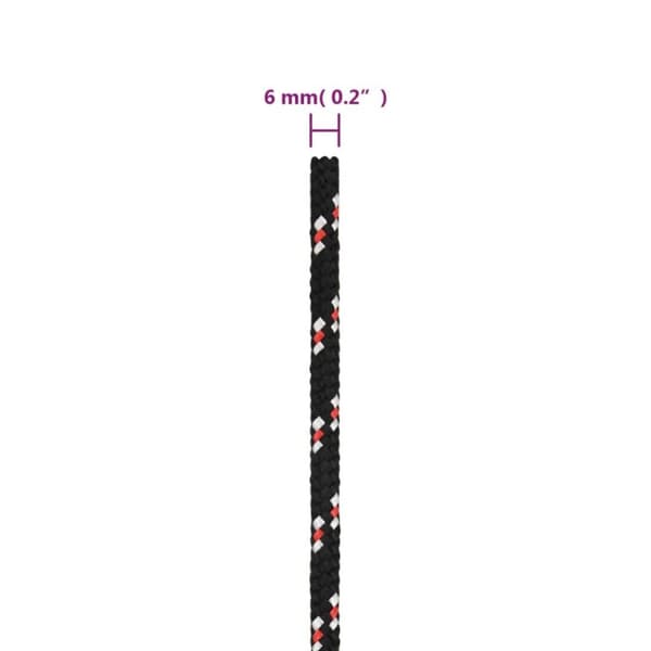 vidaXL Veneköysi musta 6 mm 250 m polypropeeni